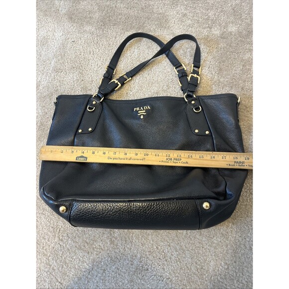 Prada Black Leather Shoulder Bag with Gold Accents - Picture 16 of 16